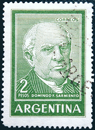 Аргентина 1964 год . Доминго Фаустино Сармьенто - Литография